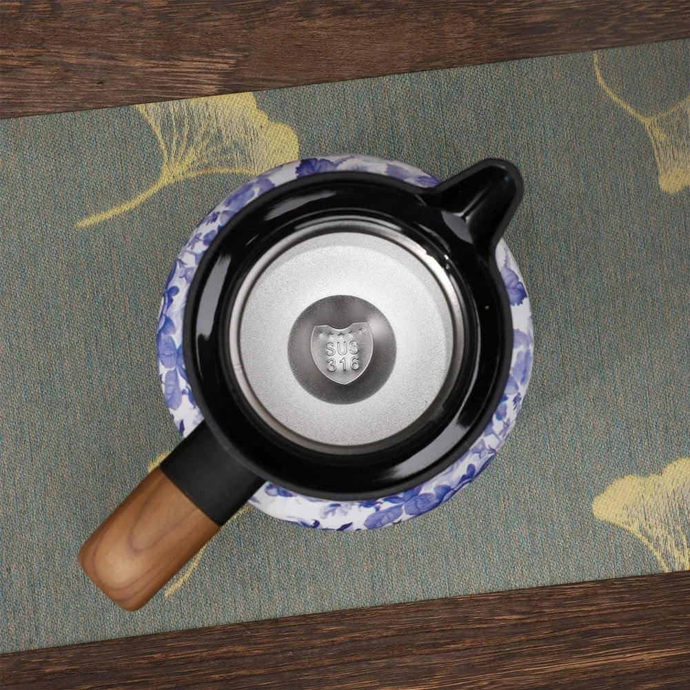 1000ml Vintage Floral Tea Thermos Stainless Steel Tea Kettle Drip-Proof Tea Pot With Tea Infuser Mini Thermo Coffee Pot