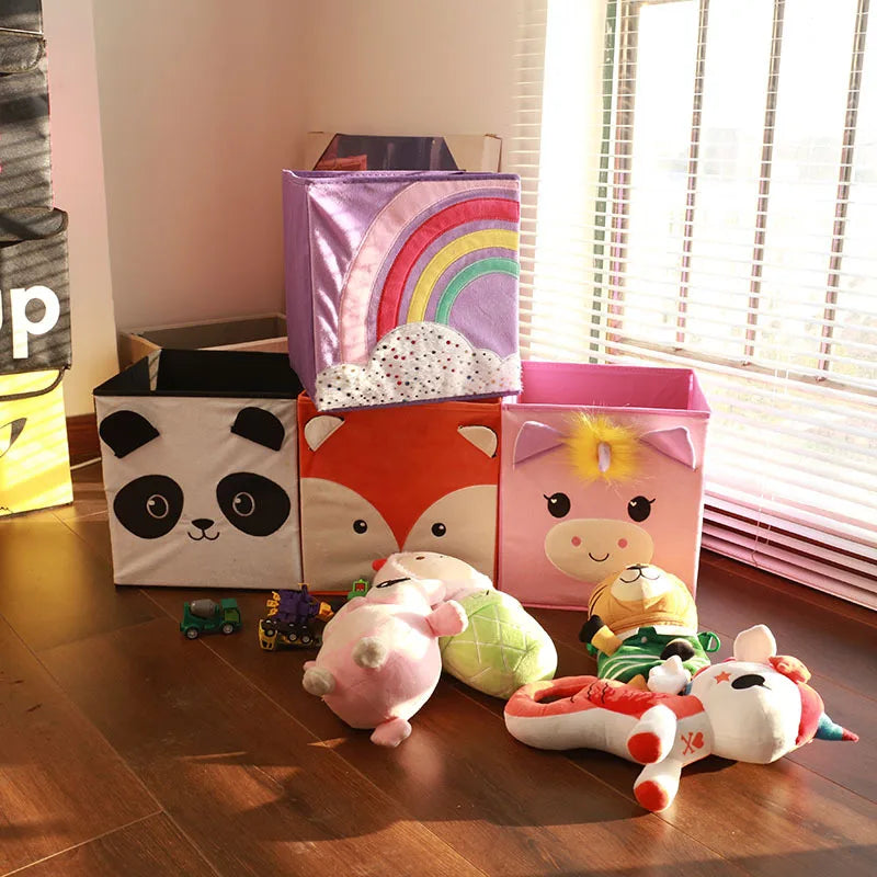 Cute Cartoon Animal DIY Storage Box Felt Fabric Foldable Storage Basket For Nursery Toys Organizers Foldable storage box