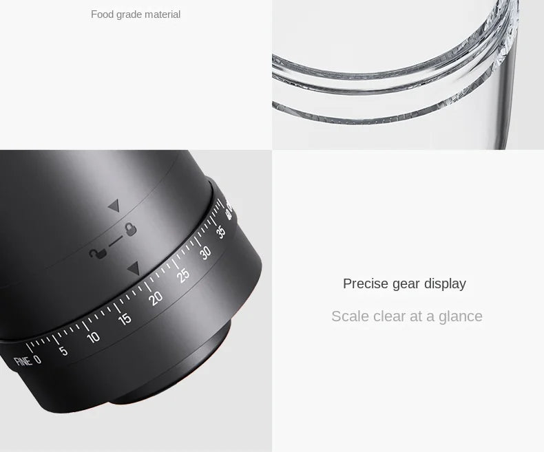 Portable 1800mAh Electric Coffee Bean Grinder 40 Gears External Adjustable Home Rechargeable Grinders Household Coffee Machine