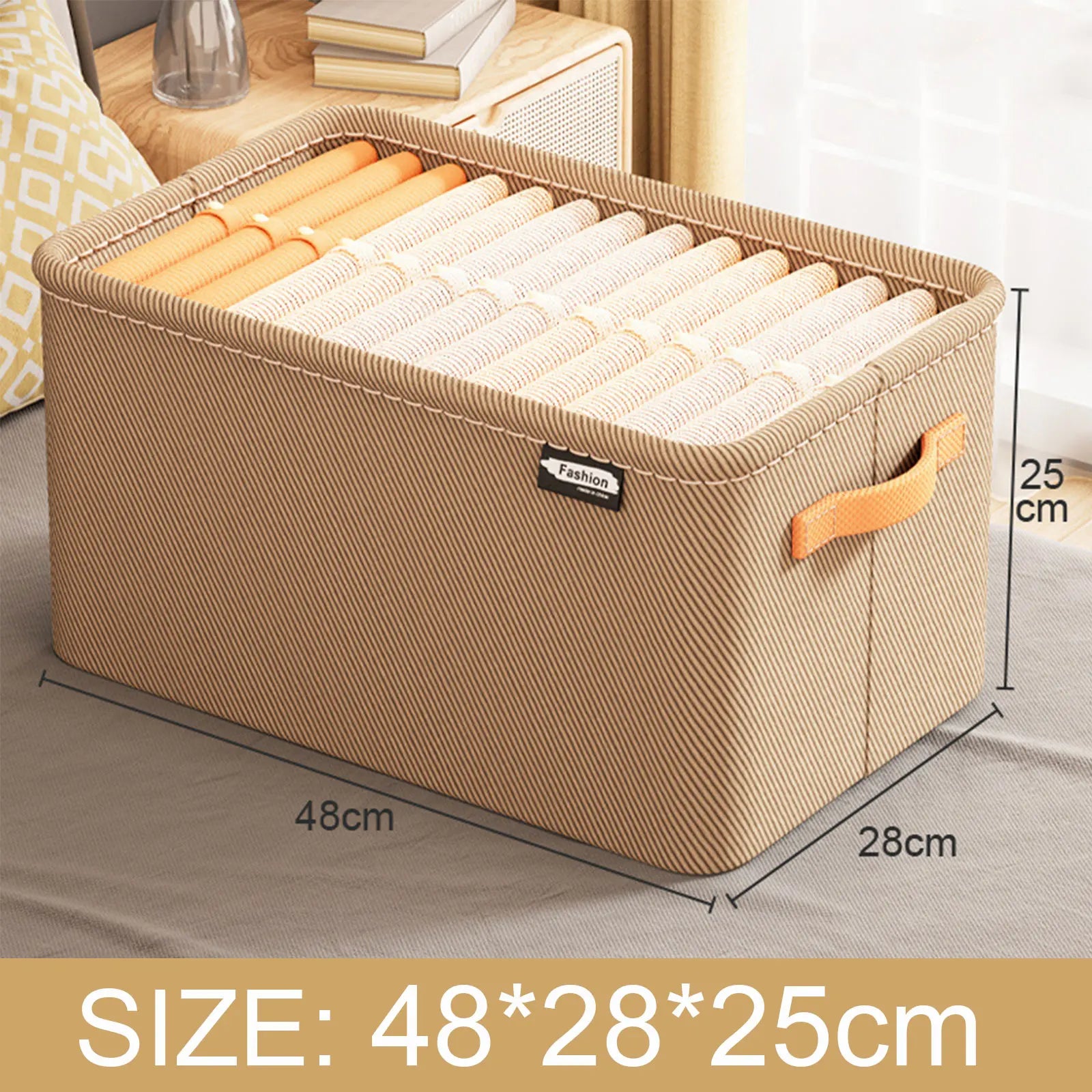 Closet Storage Box for Sweaters, Heavy Duty Fabric Organizer for Thick Clothes Pants Jeans, Foldable Drawer Divider with Handles