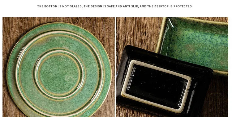 Kiln Change Ceramic Dinner Plate Rice Bowl Dish Tableware Household Dinnerware