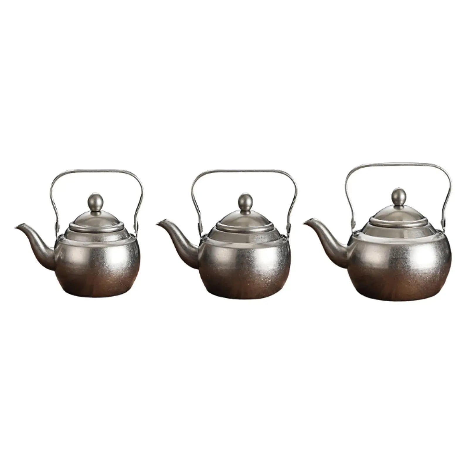 Thick stainless steel teapot with handle, portable, with removable infuser,