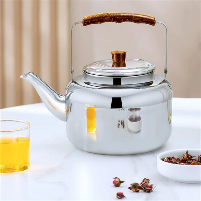 1L/1.5L/2L/2.5L Stainless Steel Teapots Brewing Tea Kettle Teapot Hotel Coffee Pot Electric Gas Stove Induction Cooker Teapot