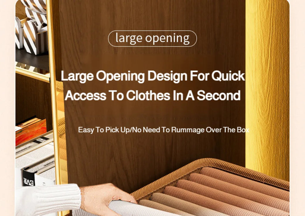 Home Clothing Storage Bin, Thickened Fabric Foldable Organizer with Steel Frame, Clothes/Pants Storage Box, for Closet/Bedroom