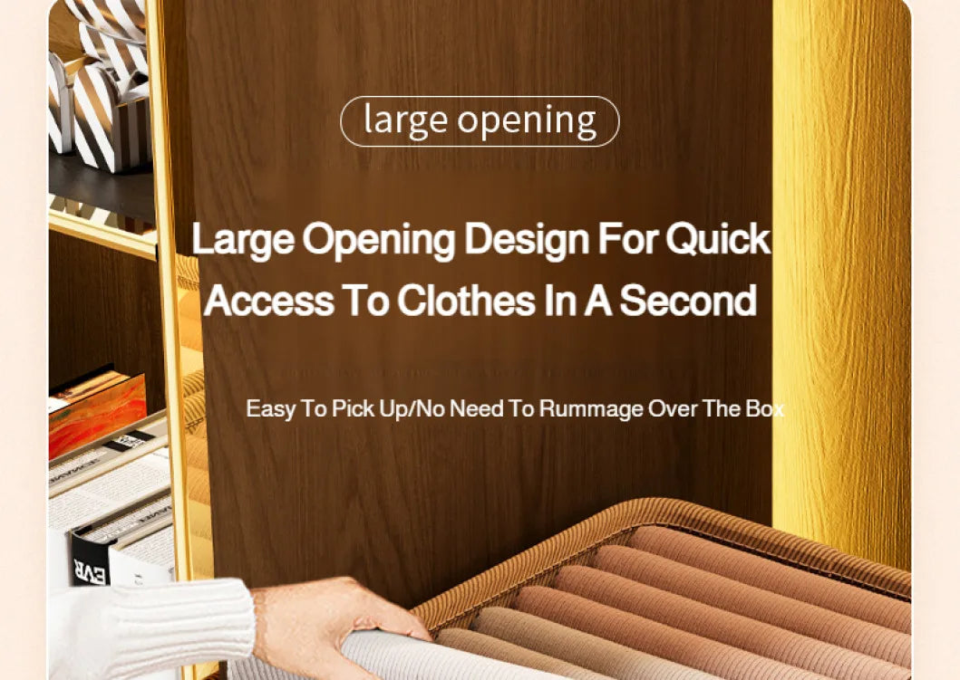 Home Clothing Storage Bin, Thickened Fabric Foldable Organizer with Steel Frame, Clothes/Pants Storage Box, for Closet/Bedroom