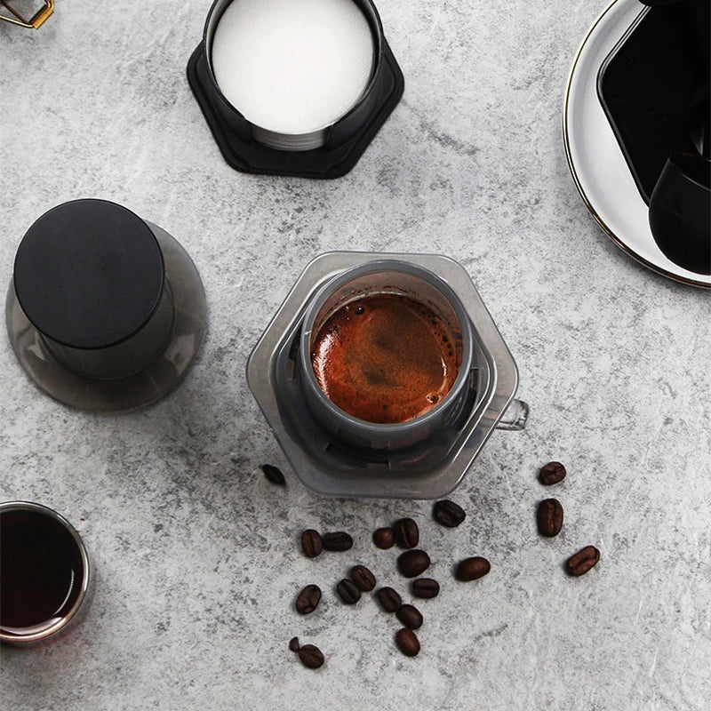 YRP Coffee Maker Portable Espresso Coffee Machine French press for Car & Home Camping Travel  Coffee Pot Air Press Ae&ropress