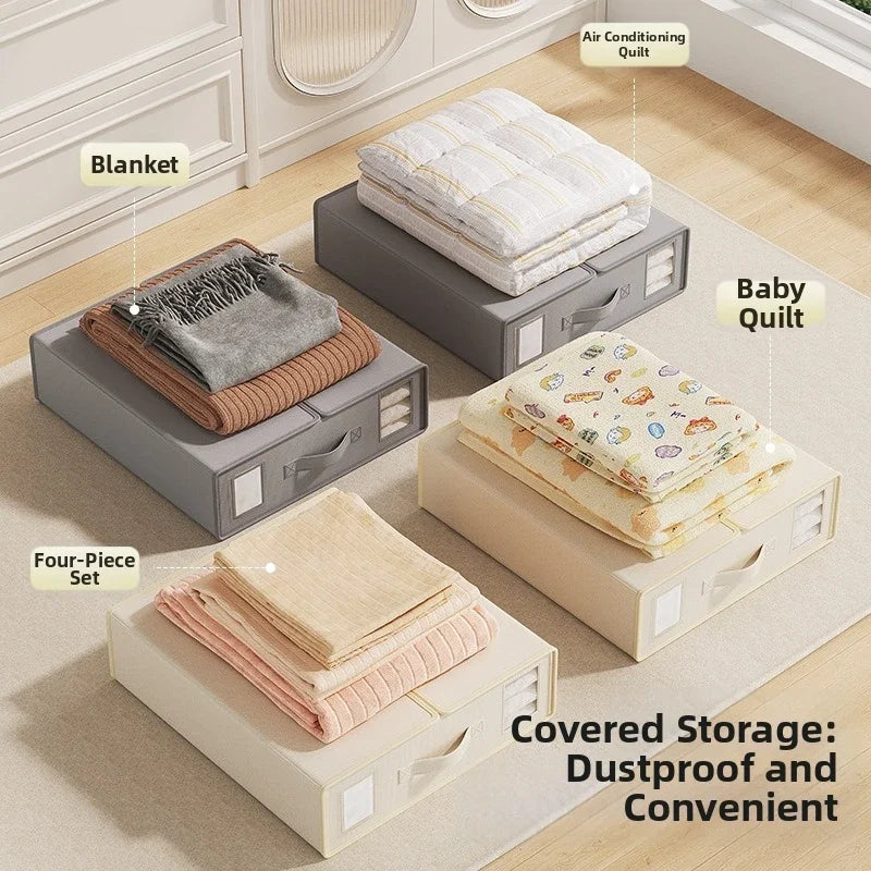 Non-woven Fabric Bed Sheet Storage Box New Solid Color Simple Fabric Bed Sheet Storage Wardrobe Bedroom Duvet Cover Storage Box