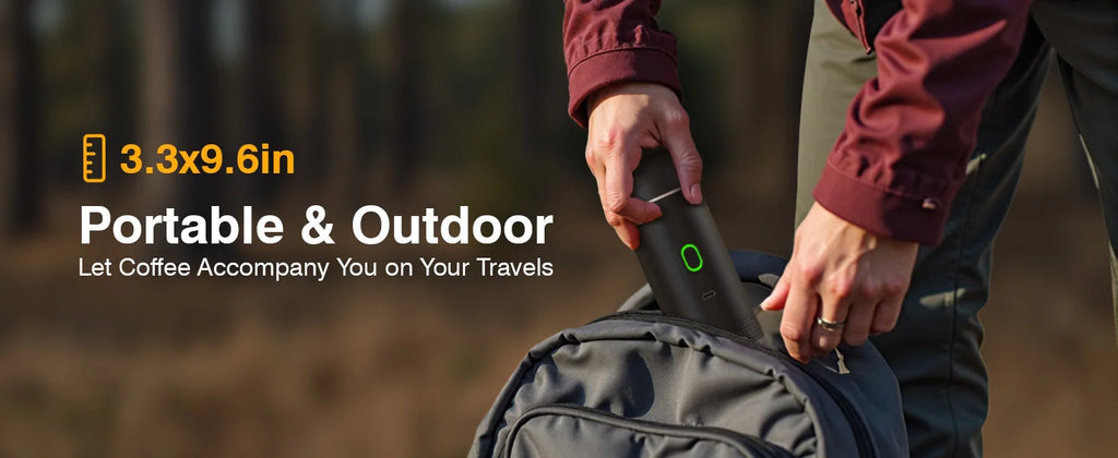 Portable espresso machine, coffee maker for on the go, 3-in-1 rechargeable coffee maker for the car, compatible with ground coff