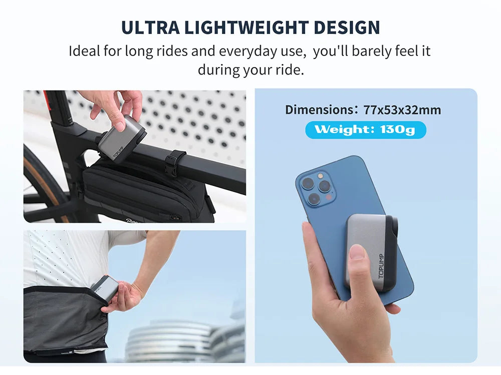 TOPUMP TB2 PRO Mini Portable Electric Pump for Bike Cordless Tire Inflator 120PSI Max 450mAh Battery with Screen Fast Charging