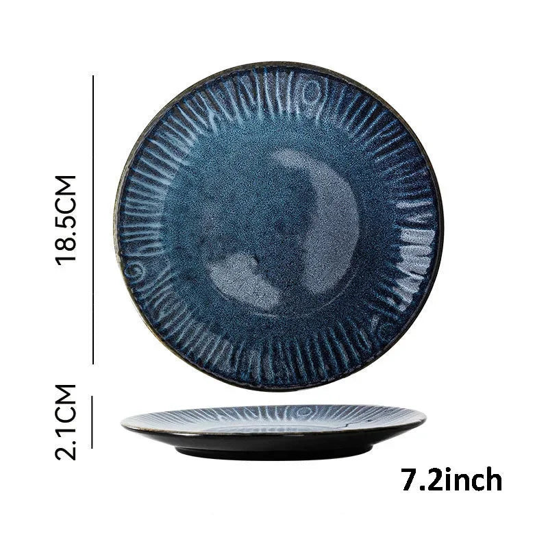Kiln Change Ceramic Dinner Plate Rice Bowl Dish Tableware Household Dinnerware