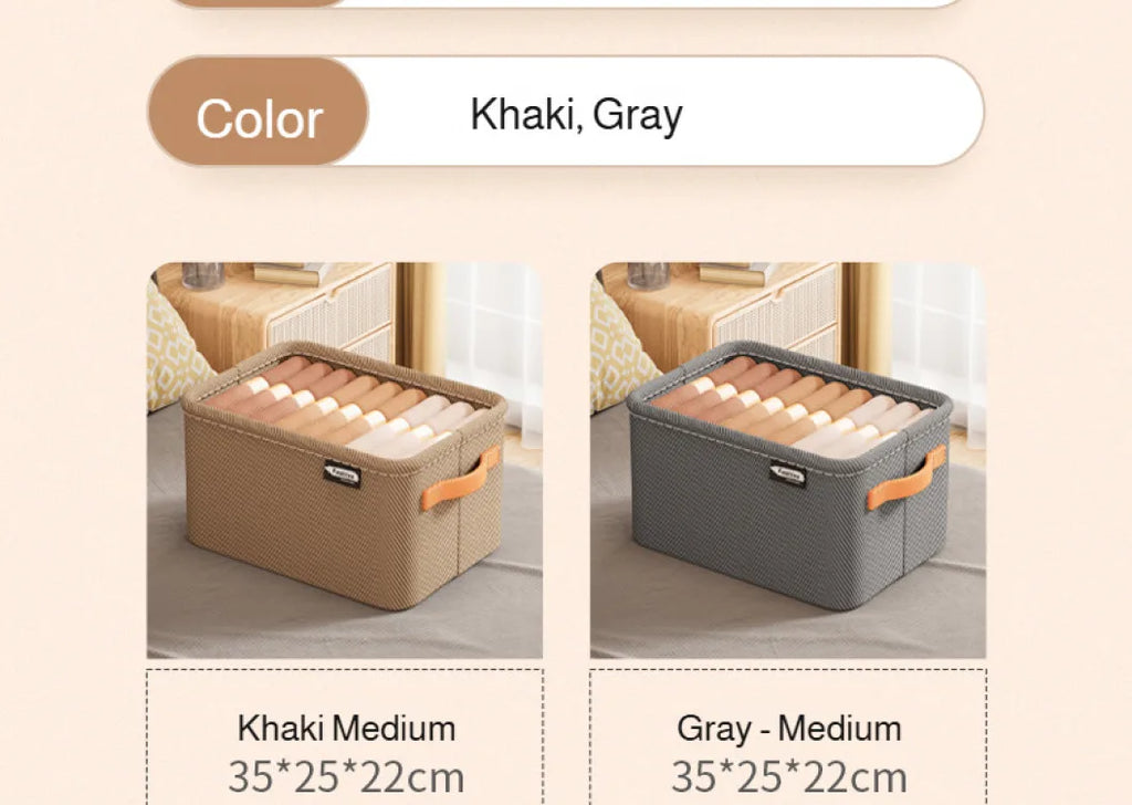 Home Clothing Storage Bin, Thickened Fabric Foldable Organizer with Steel Frame, Clothes/Pants Storage Box, for Closet/Bedroom