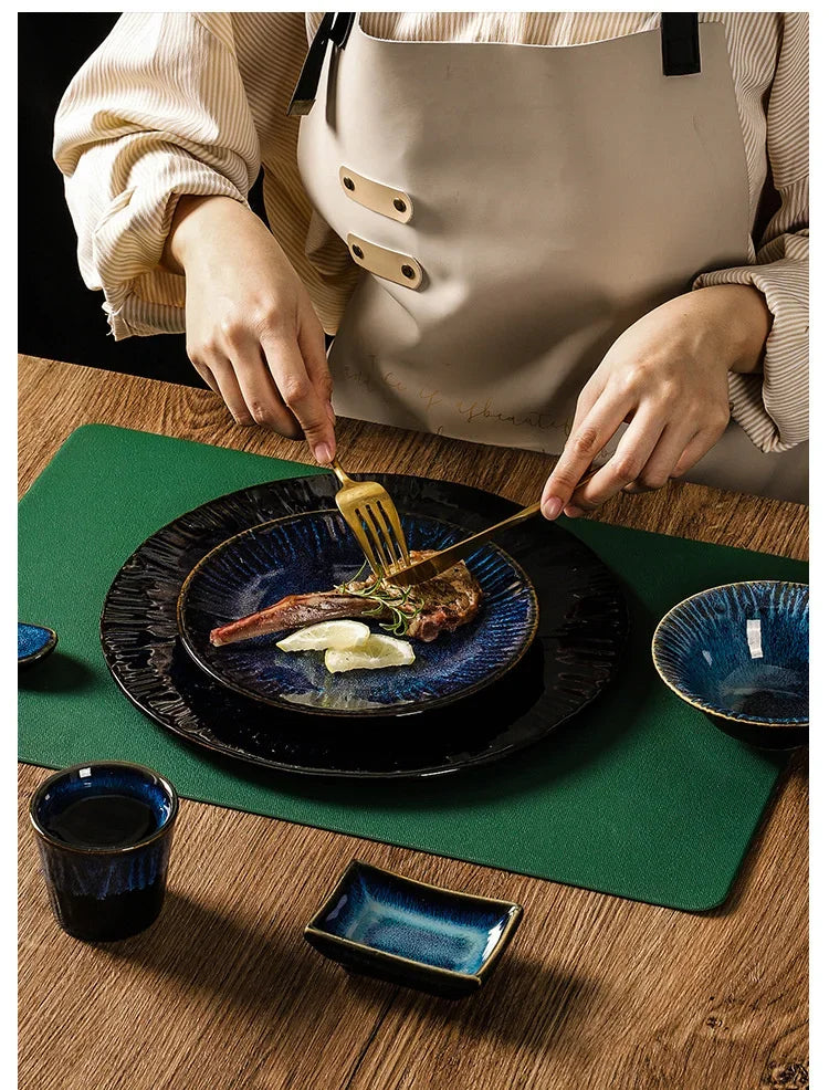 Kiln Change Ceramic Dinner Plate Rice Bowl Dish Tableware Household Dinnerware