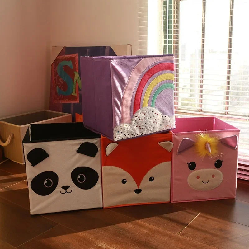 Cute Cartoon Animal DIY Storage Box Felt Fabric Foldable Storage Basket For Nursery Toys Organizers Foldable storage box