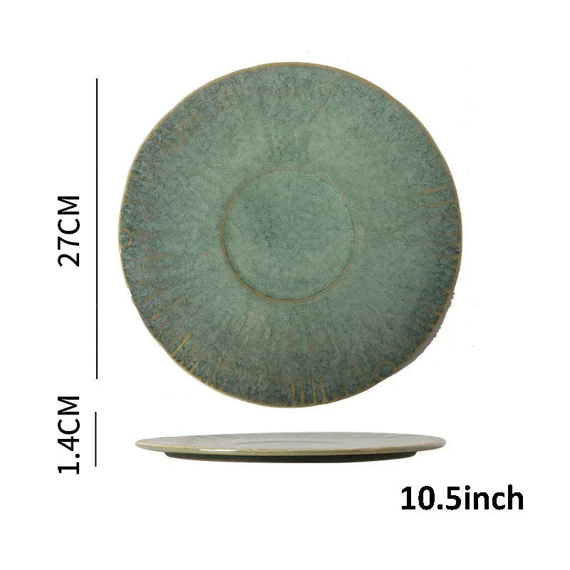 Kiln Change Ceramic Dinner Plate Rice Bowl Dish Tableware Household Dinnerware