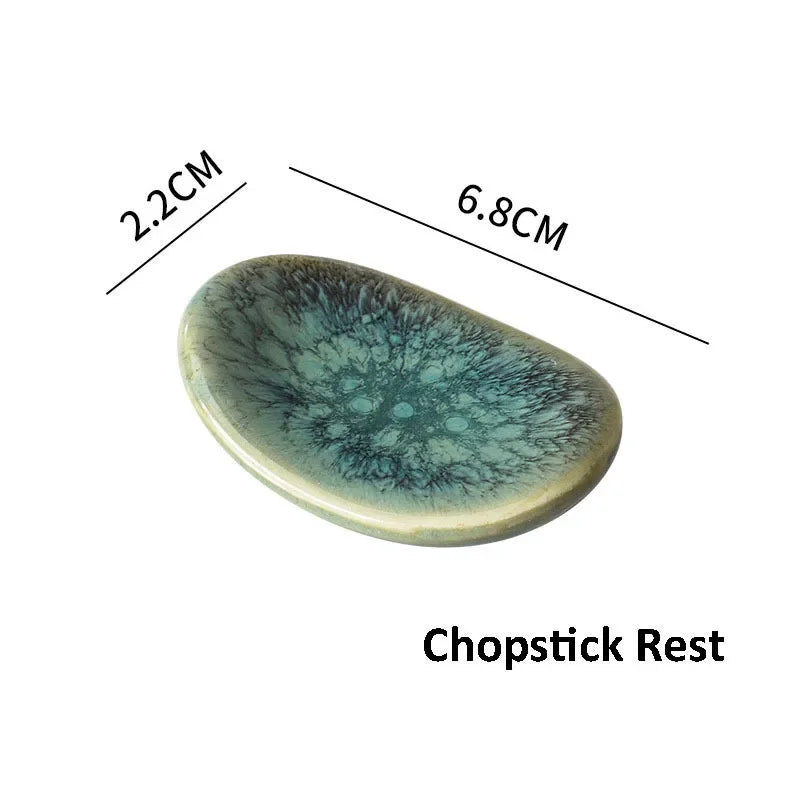 Kiln Change Ceramic Dinner Plate Rice Bowl Dish Tableware Household Dinnerware